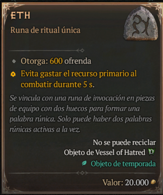 Morttimer11's tweet photo. Palabras Rúnicas en #DiabloIV !!!!
Tal + Eth = Sigilo 🤯 https://t.co/Qmeh7khNNS