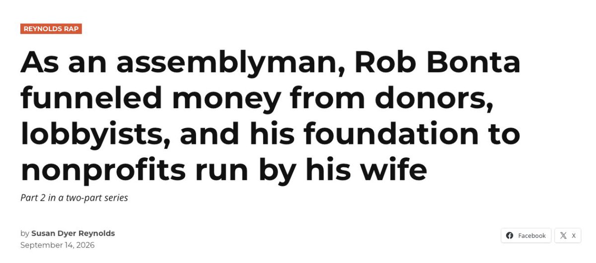 GuntherEagleman's tweet photo. 🚨 UNREAL: Mia Bonta, the wife of CA AG Rob Bonta (D), collected a $160K salary from a nonprofit filing fraudulent IRS forms with no valid tax-exempt status. 

Rob Bonta funneled $517,500 in behested payments to nonprofits that employed her. That’s BLATANT fraud, and the Bontas should both be held accountable!