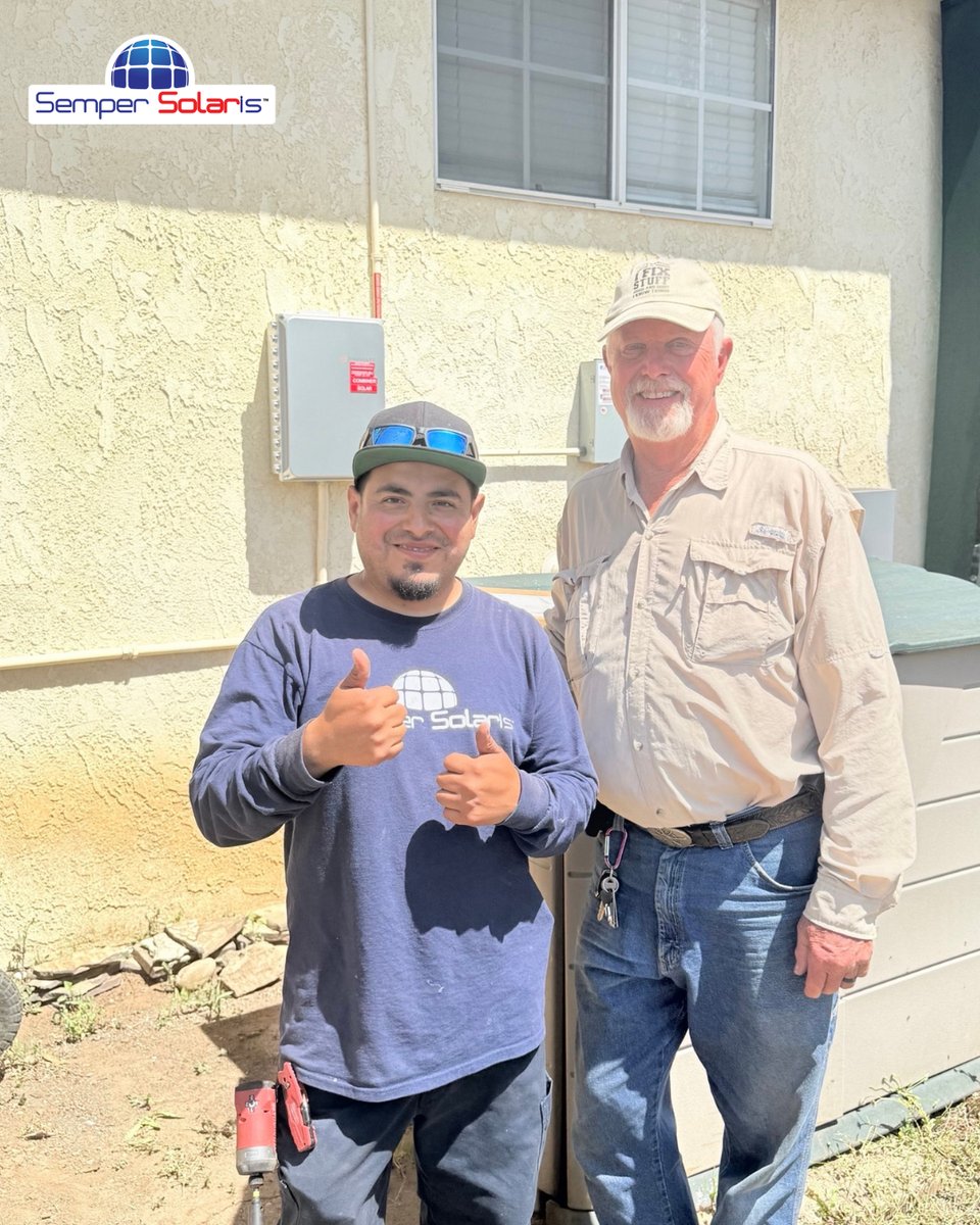 SemperSolarisCo's tweet photo. The best part of every installation?
Knowing another homeowner is one step closer to producing their own clean energy.☀️

Shoutout to our incredible technicians for bringing professionalism and attention to detail to every project.

#SemperSolaris #FieldLife #CaliforniaSolar https://t.co/VGVM72sKn1