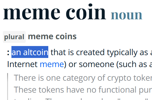KankiAlpha's tweet photo. They're saying that MEME COINS fall under the category of an ALT COIN.

We are all trading Alt Coins. https://t.co/GsVQyO0m5g