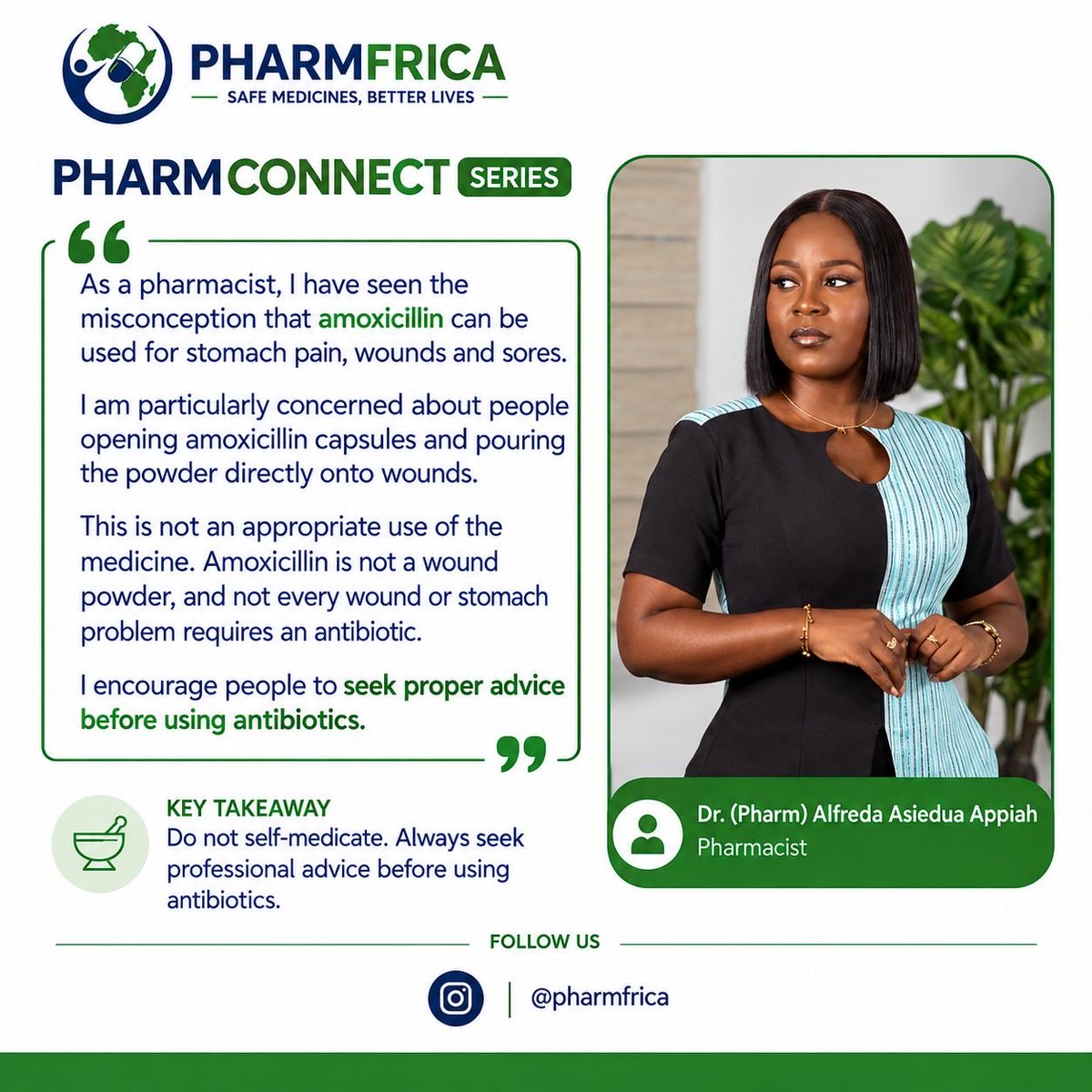 Pharmfrica's tweet photo. Popping amoxicillin for every stomach ache or wound? That’s not treatment.  That’s training superbugs to beat us. 💊🧬 https://t.co/tGGMexkXhg