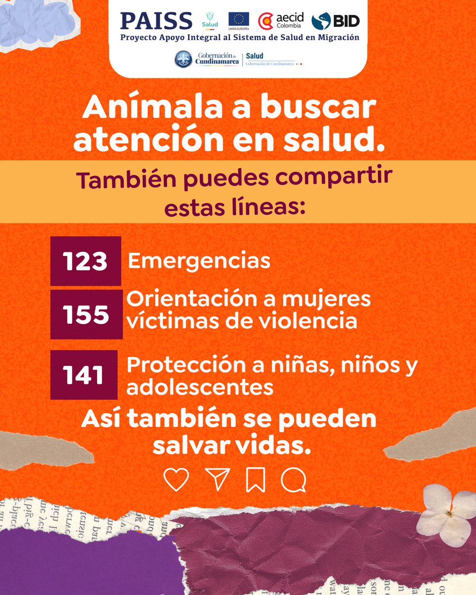 SecSaludCundi's tweet photo. Si alguien te cuenta que vive violencia, escúchala, créela y acompáñala.
Las violencias de género no son culpa de quien las sufre.
Acompañar también es cuidar.
#PAISSaludYMigración de @MinSaludCol 🤝 @UEenColombia y @AECIDColombia https://t.co/FCGXN7kcbv
