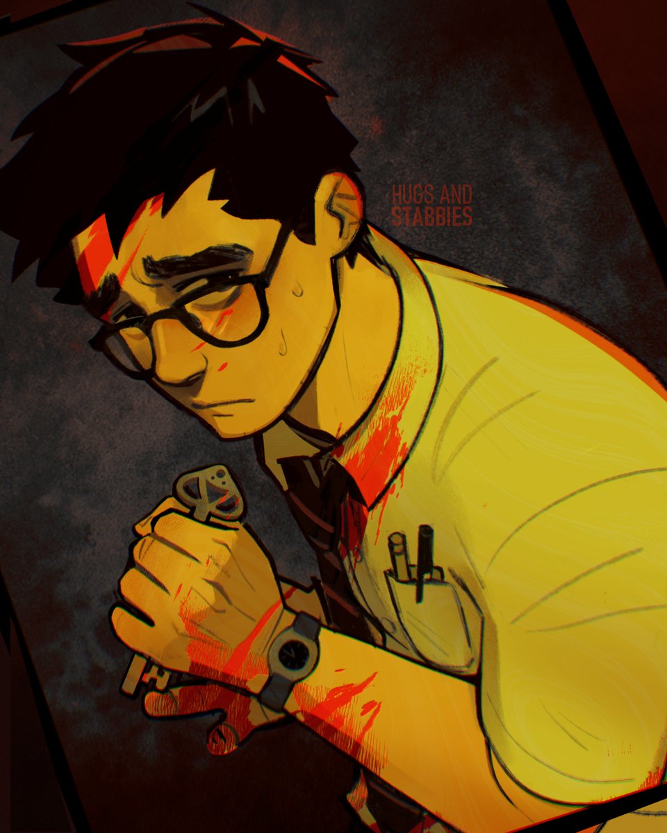 hugsandstabbies's tweet photo. someone please lead this poor man to the hatch 😔 #dbdfanart #dbd https://t.co/aRmq3gYgMD