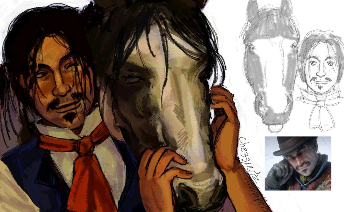 che3snutz's tweet photo. hi guys my birthday is in 4 days i can draw 2 or 3 commissions real quick i just wanna make sure i'll be able to afford...one pizza..... and i need to buy some medicine too im sick #rdr #reddeadredemption #rdr2 #jackmarston #johnmarston https://t.co/u3rje3Q4ii