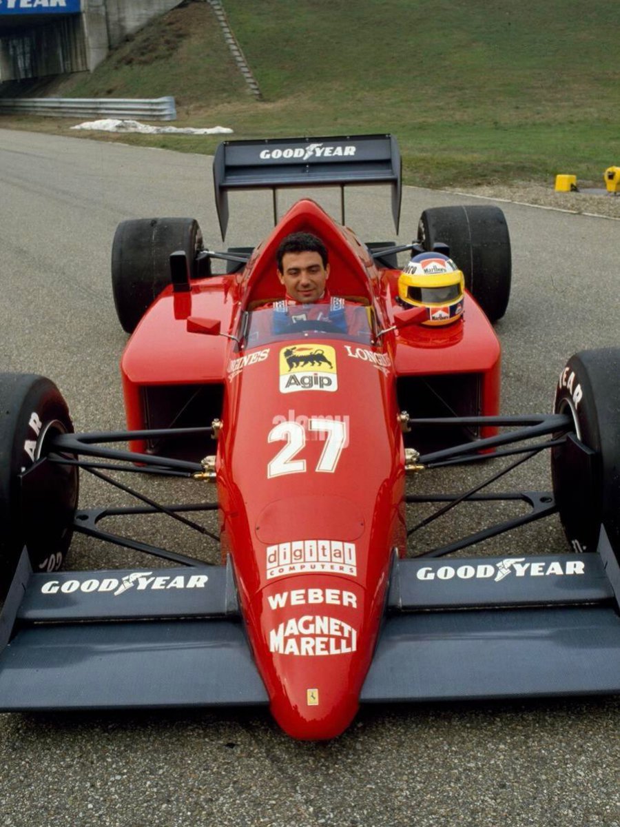 FlorenceUrzu's tweet photo. Michele with the Ferrari F1-86 at Fiorano in 1986 
© Alamy https://t.co/shdn0IUZok