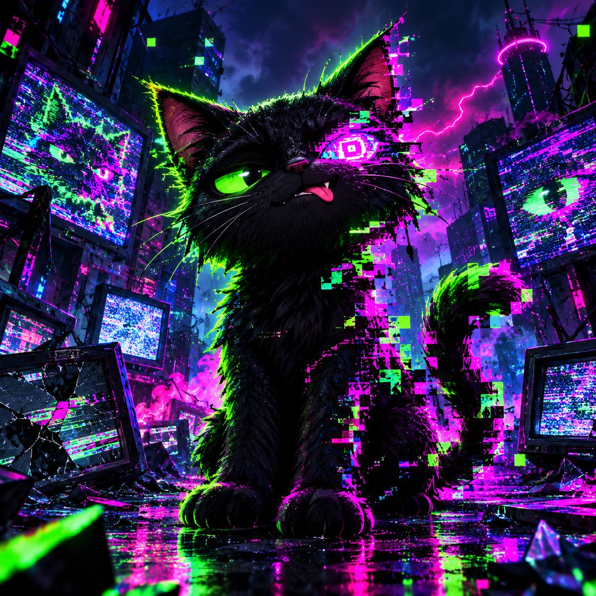 Kingems292158's tweet photo. @GlitchCat123 The cat is broken. The glitch is alive.
Big shoutout to @Glitch123 
DON’T FIX THE CAT. 🧩⚡
#GlitchCatMeme #GLITCHCAT https://t.co/brftOXRZ5s