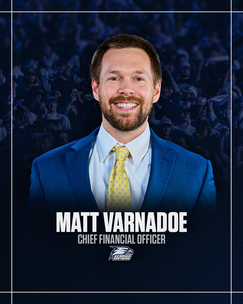 GSAthletics's tweet photo. Congratulations to @MattMVarnadoe on being named our Chief Financial Officer!

#HailSouthern https://t.co/EKf3ebgAiO