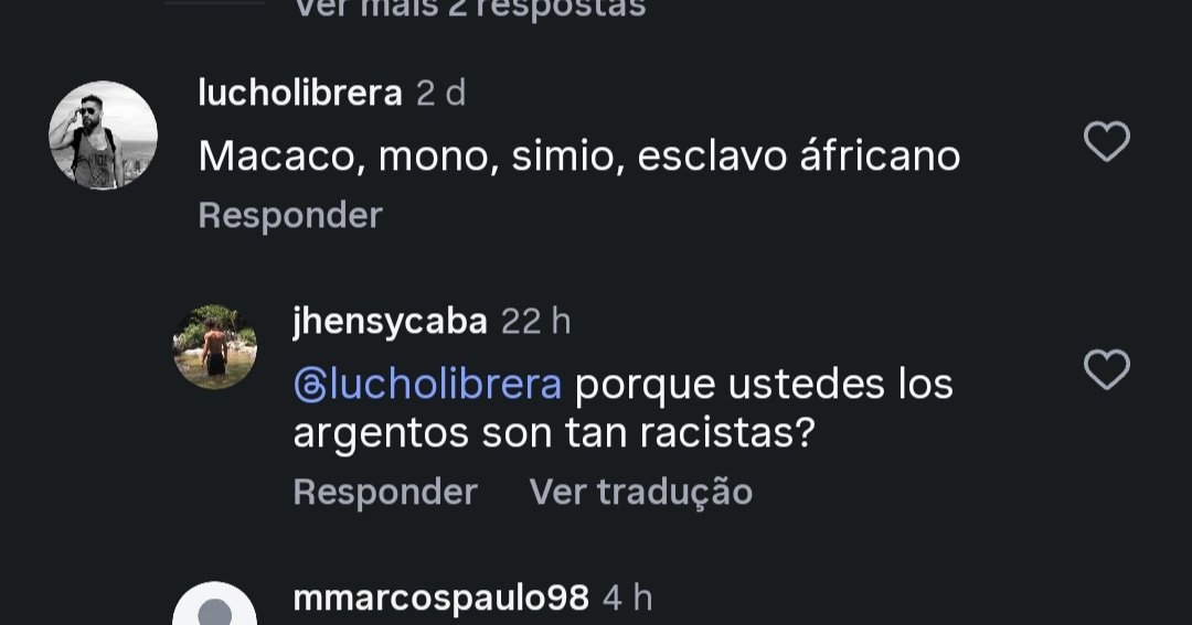 Dffffccc4's tweet photo. @enblinkville @leebituz Esses aqui são comentários médios de interações entre brasileiros e argentinos, três casos que se tornaram públicos, muito nem são denunciados, esses comentários são feitos livremente, muitos recebem várias curtidas e em nenhum deles vocês repreendem ou denunciam https://t.co/BXh9iWYGun