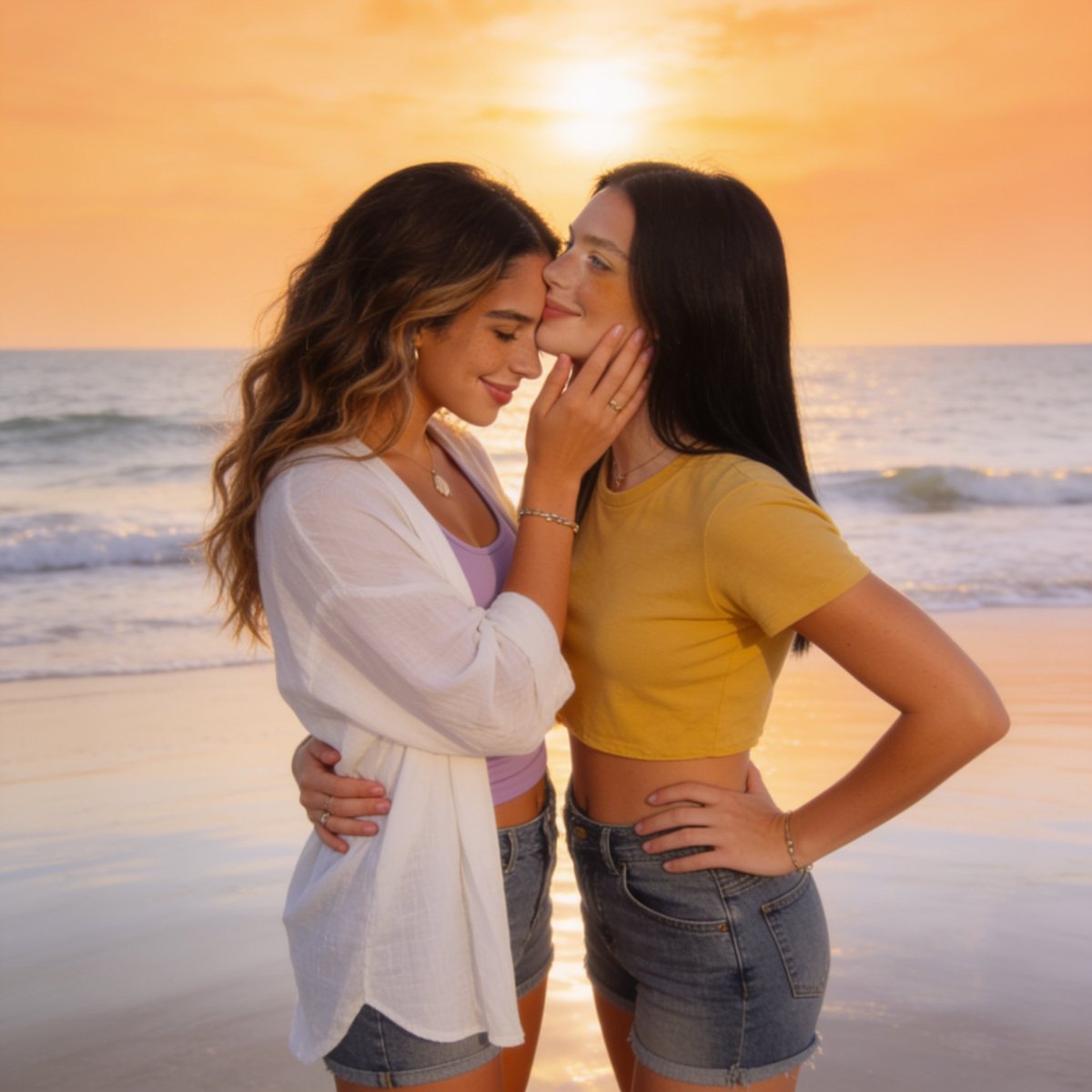 heysolanarey's tweet photo. warm pacific air settling across reflective midday sand
fingers interlaced in soft shoreline tenderness
her hand brushing gently along her cheek in warm clarity
coastal glow holding two figures in gentle devotion
#malibu #pacificglow https://t.co/3qIbdS6y7j