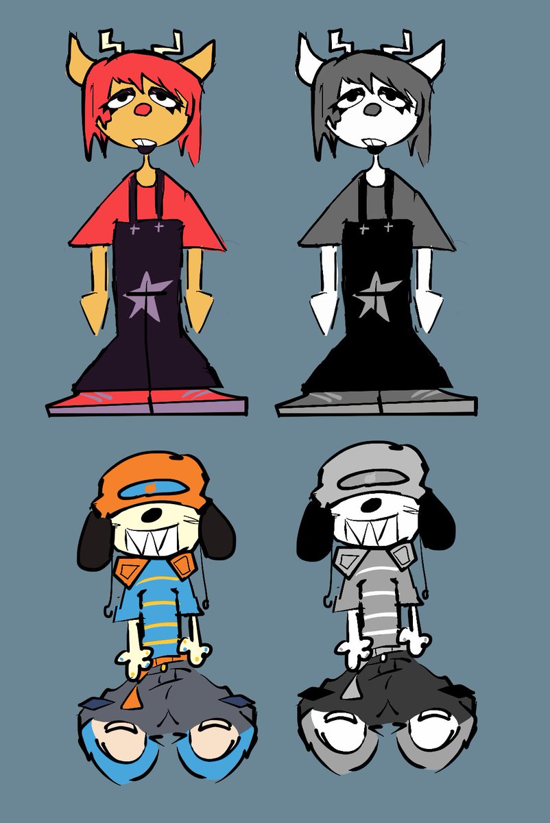 StreetNuke's tweet photo. Parappa &amp; Lammy AU 🎸

[#parappa #lammy] https://t.co/1aJzYjcyna