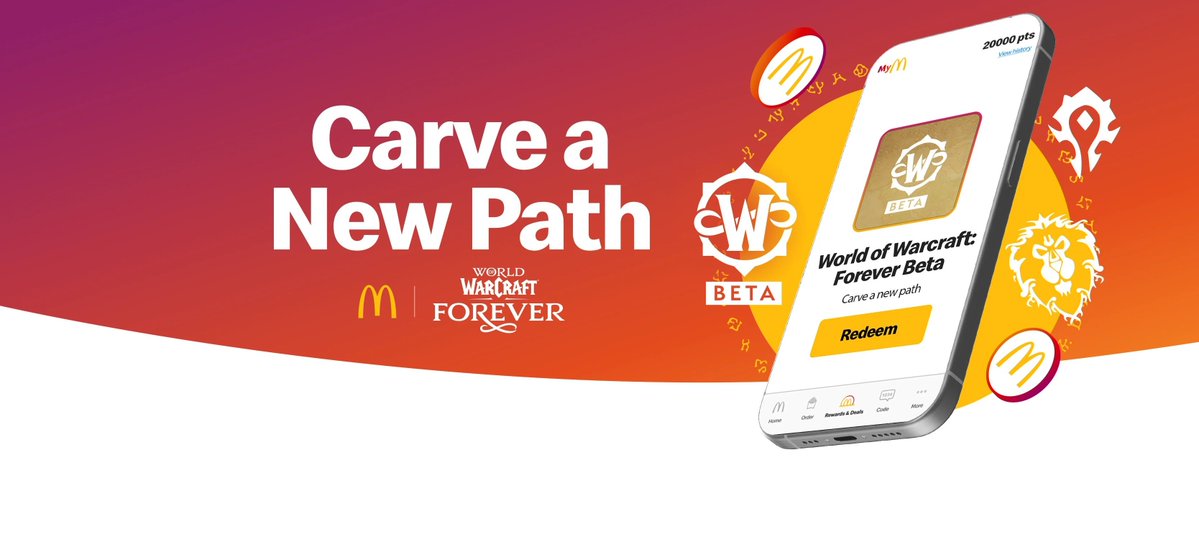 WoWForeverEsp's tweet photo. En Australia, McDonalds está ofreciendo claves de acceso beta para #WoWForever por 1000 puntos. 

Si esto lo pusieran en España, tendría para SORTEAR 100 🫃 https://t.co/l6CQa9Wu6Q