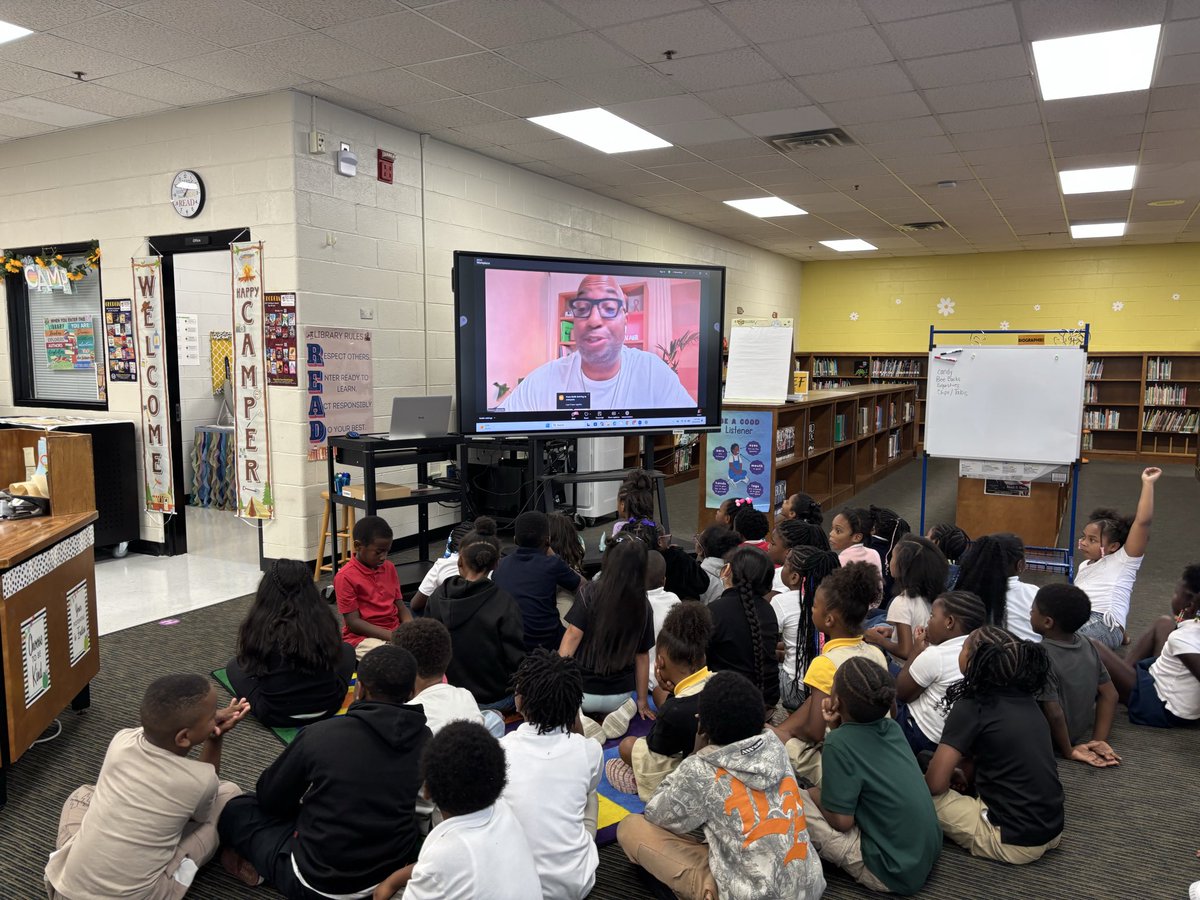 BrownsMillES's tweet photo. Today 2nd grade joined author Kwame Alexander and other authors to kick off a full year of reading joy! Thank  you @beanstackapp  for this amazing opportunity! https://t.co/L9yOT5pq2V