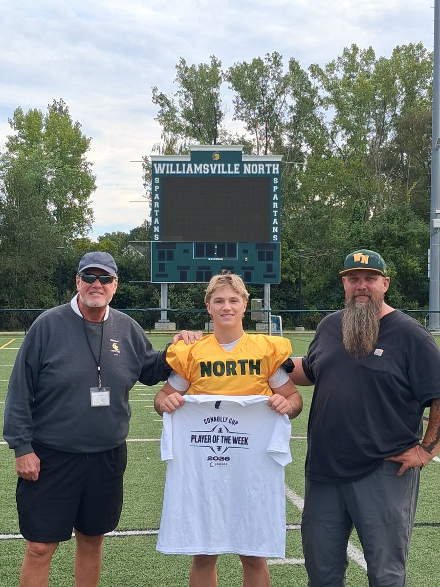WillNorthFB's tweet photo. Congrats to @eamonmouyeos2 for being selected as one of the Connolly Cup week 2 players of the week. Eamon had 6 catches for 132 yards and 2 TDs. He also recorded 7 tackles and a fumble recovery on defense. @ConnollyCup https://t.co/xliRdWJTlG