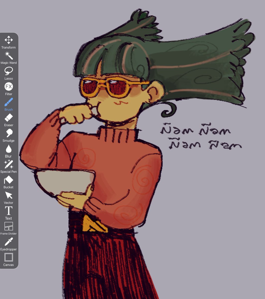 nitratoamonico's tweet photo. #mymo #gachiakuta 
 I can’t draw food so well. He’s eating encebollado okay? ♥️ https://t.co/HwS3n7UUTE
