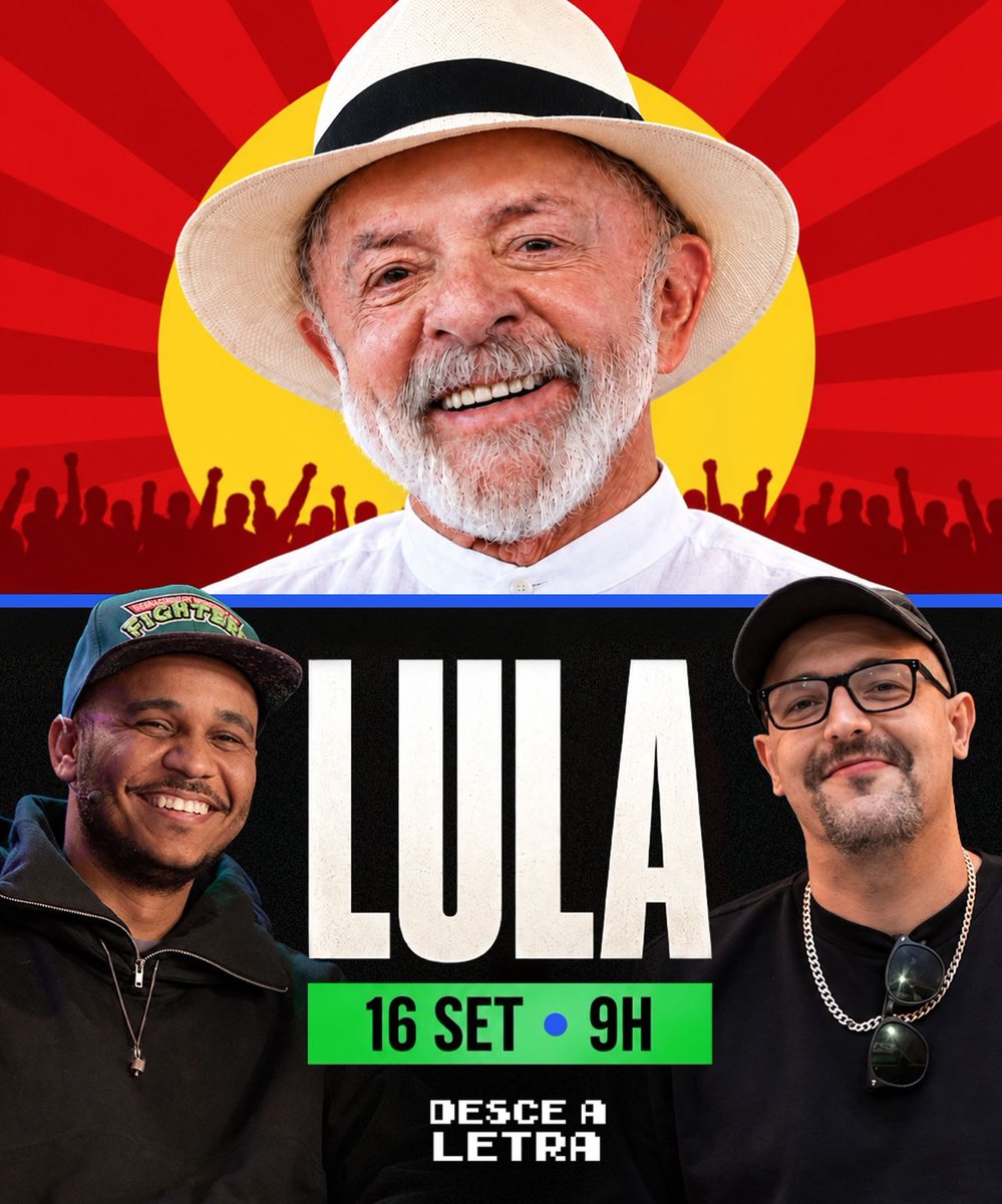 LulaOficial's tweet photo. Gostaram da entrevista de hoje na TV Record? 

Amanhã a conversa será com o @DesceALetraShow, a partir das 9h. 

Nos vemos lá! https://t.co/Q66VfJPbPg