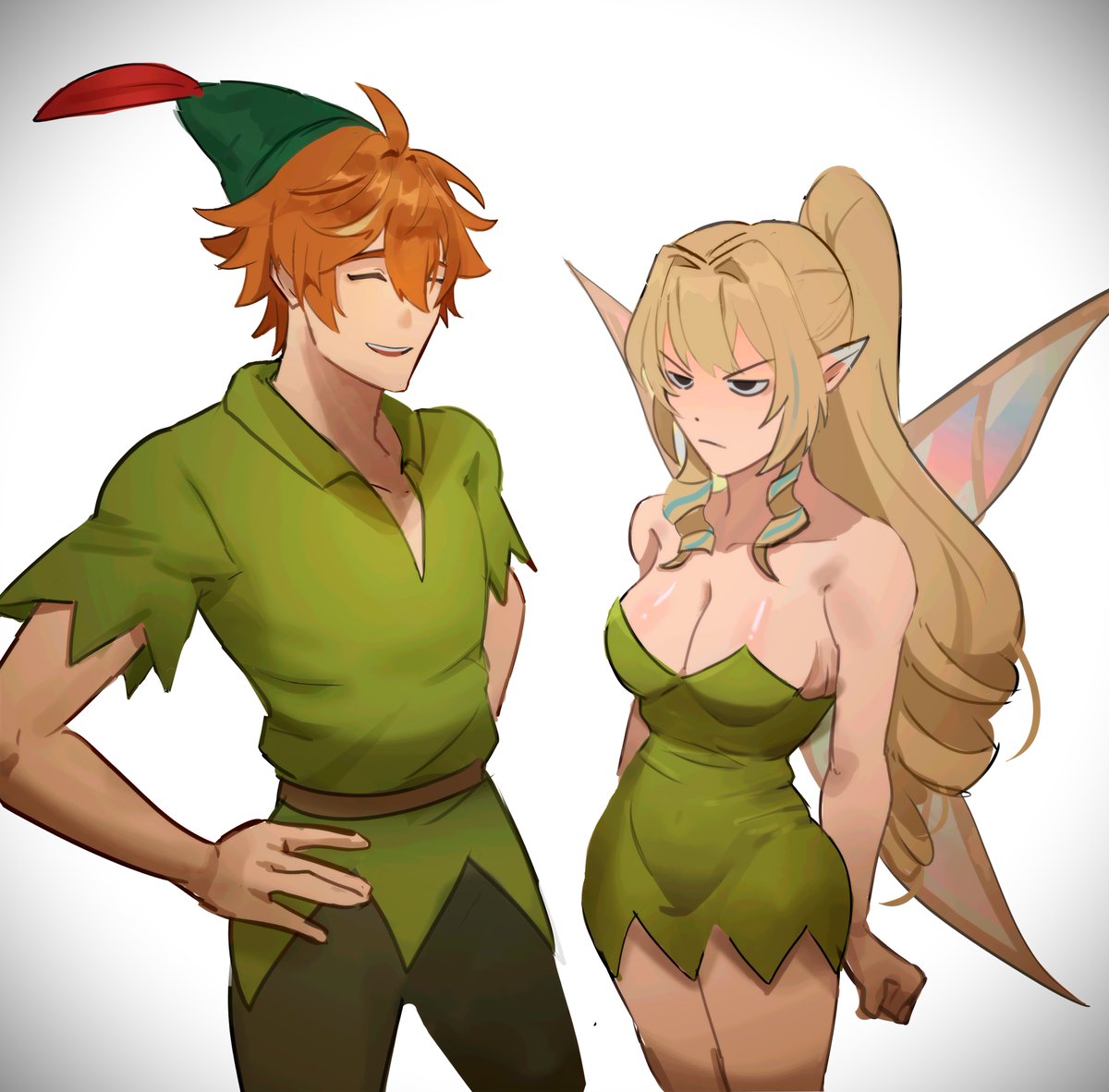 schmakomako's tweet photo. I think HoYoverse took some inspiration from Disney.. 
#Vesna / #Tartaglia 🧚🐳
Genshin fanart https://t.co/mJbu75n30G