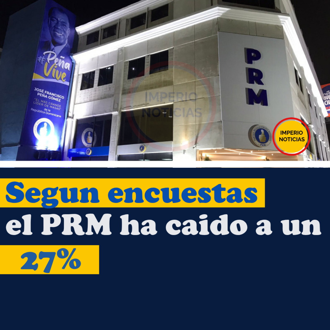 ImperioComunica's tweet photo. Último momento: Sondeos de opinión indican que el PRM ha sufrido un severo desplome, descendiendo al 27 %. https://t.co/LKcEf0vbw0