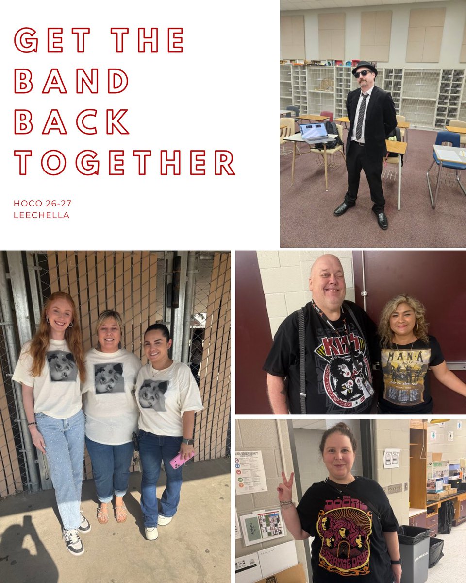 MidlandLFHS's tweet photo. 🎶GET THE BAND BACK TOGETHER!🎶

🤠Students and staff joined together to get their bands back together by twinning! Rebels are celebrating homecoming week as a famiLEE!🩶❤️

#leefreshmanhighschool #hoco2627 #getthebandbacktogether #rebelpride #midlandisd https://t.co/UdUFbSinse