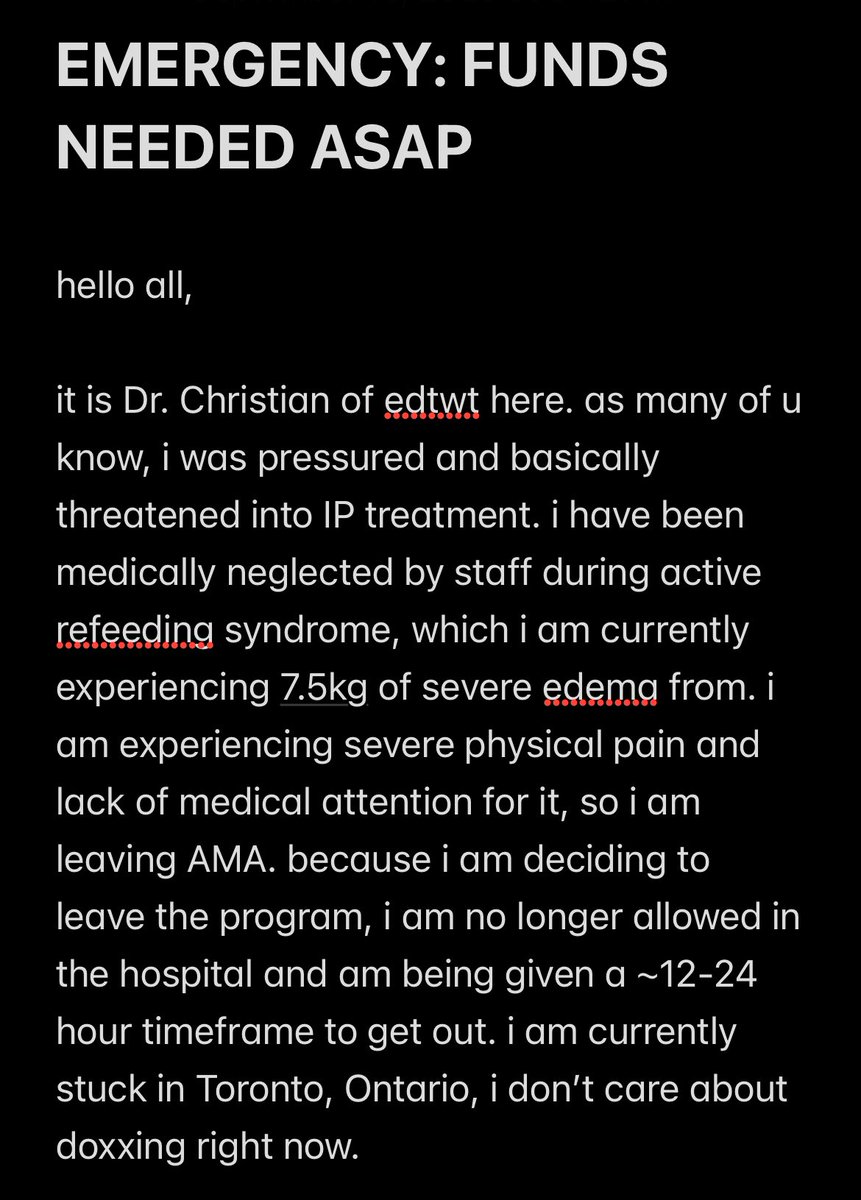 Dr_Christiann's tweet photo. it’s me, i’m back. i’m escaping forced IP, but i’m also in an emergency situation in terms of housing finances, and my abusive mother. please share this as much as u can &amp; feel free to dm, i’m so fucking desperate rn https://t.co/oZ9IE5hwS4