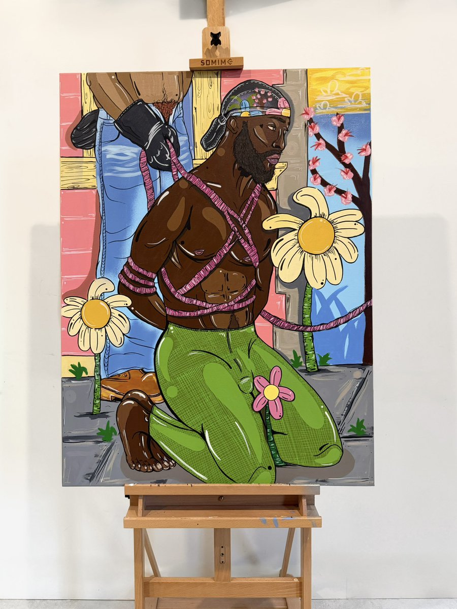 antzinyopants's tweet photo. “Petal in the Pavement” 🌱 | acrylic on canvas, 24x36 https://t.co/rh0L6M16As
