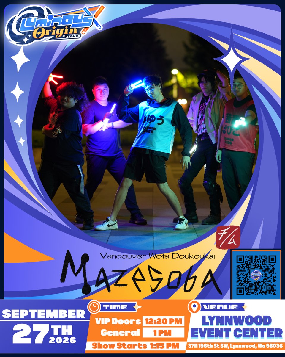 LuminousOrigin's tweet photo. Please Welcome — Mazesoba!
"Mazesoba WotageiBC is a Vancouver-based wotagei team fueled by our love for anikura, chikagei, and idols. We want to combine our love for lumigei and chikagei to bring more energy to live events and share the fun of idol culture with our community." https://t.co/dqXpcs1UfG