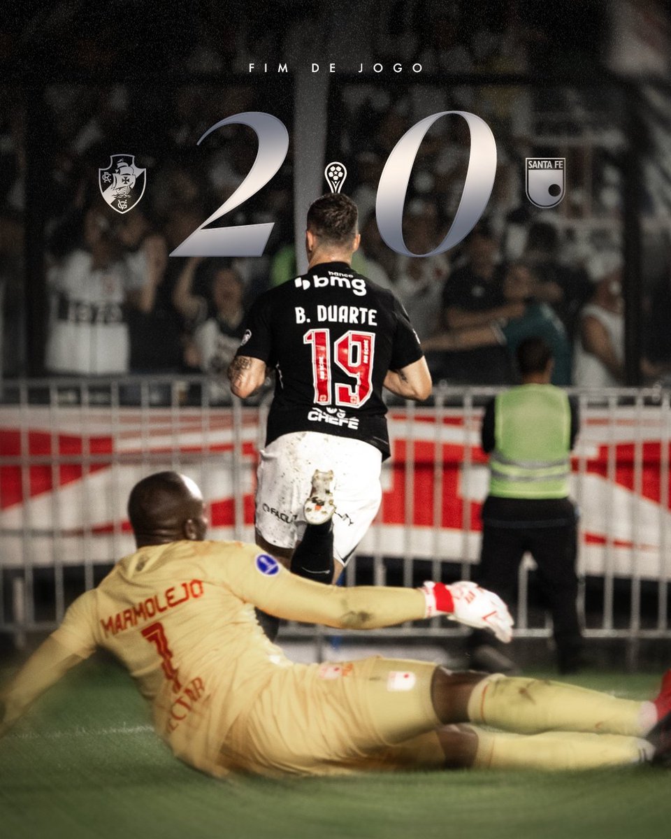 VascodaGama's tweet photo. SEMIFINALISTA DA CONMEBOL SUDAMERICANA! ☑️💢

COM GOLS DE BRUNO DUARTE E DAVID, O VASCO DA GAMA VENCE O SANTA FE (COL) E CARIMBA A VAGA PARA A PRÓXIMA FASE DA COMPETIÇÃO! ⚽

VAMOOOOOOOOOOOOOOOOOOOOOOOOOOS!

📸: Dikran Sahagian | #VascoDaGama

#VASxSFE
#Sudamericana2026