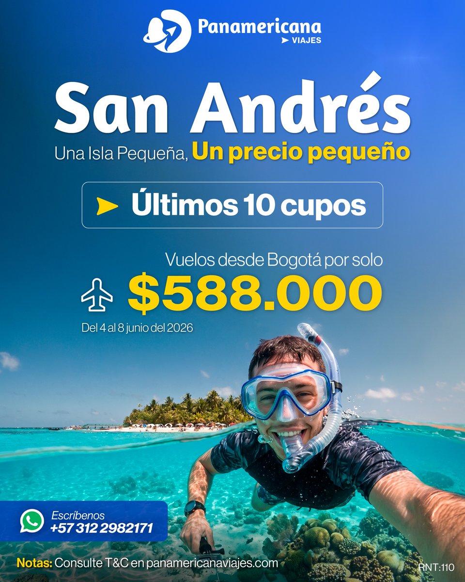 DortheyEmb4l's tweet photo. San Andrés, a small island, a big deal. If you’ve been waiting for a chance to visit the Caribbean this June, this is probably it. Only 10 spots left. Message us now to secure yours. https://t.co/qrB6BRAlP3