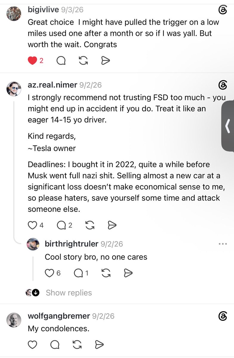 aishat_bello's tweet photo. 2 weeks ago, I posted this and got INSANE hate …. even racist comments about me being Black.

2 weeks later: 788/809 km on FSD. 97.3%. 😂

Nigerian 🇳🇬. African. Tesla owner.
I’m not arguing with anyone. I’m too busy living in the future. 🤖🚗

@elonmusk https://t.co/NZ3sgpsZBZ