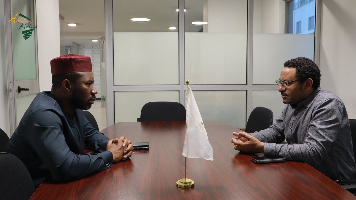 africa_amani's tweet photo. Such a delight to welcome to our offices and engage as always in probing exchanges with a great friend of  Amani Africa Makwe Samuel Victor of the Permanent Mission of Naigeria to the @_AfricanUnion. He is one of those hugely wise & refined diplomats who treasure ideas & encourages & invites candid exchanges, that on so many occassions produced analysis informed policy options from our work that ended up informing policy deliberations and decisions. Thank you for the visit.  @nigerianinaddis
