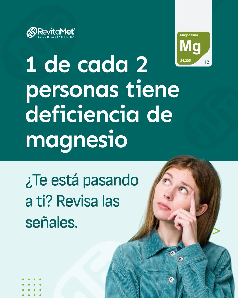 revitamet's tweet photo. Identificar los signos tempranos de un consumo insuficiente de #magnesio es el primer paso para corregir desbalances metabólicos, mejorar el rendimiento físico y proteger la salud cardiovascular. https://t.co/cEuVH8KIPj https://t.co/4WwcrhRRFz