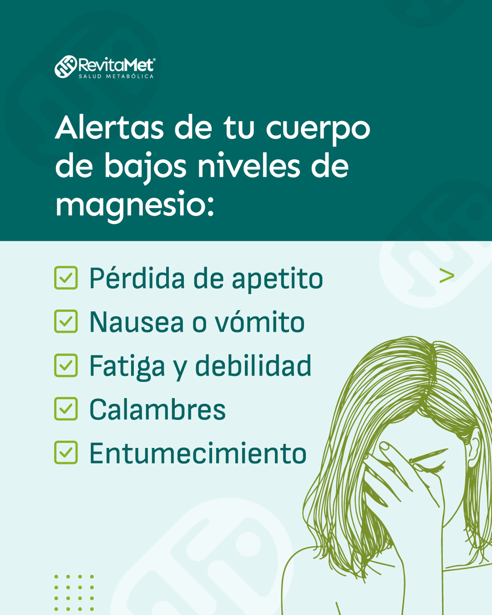 revitamet's tweet photo. Identificar los signos tempranos de un consumo insuficiente de #magnesio es el primer paso para corregir desbalances metabólicos, mejorar el rendimiento físico y proteger la salud cardiovascular. https://t.co/cEuVH8KIPj https://t.co/4WwcrhRRFz