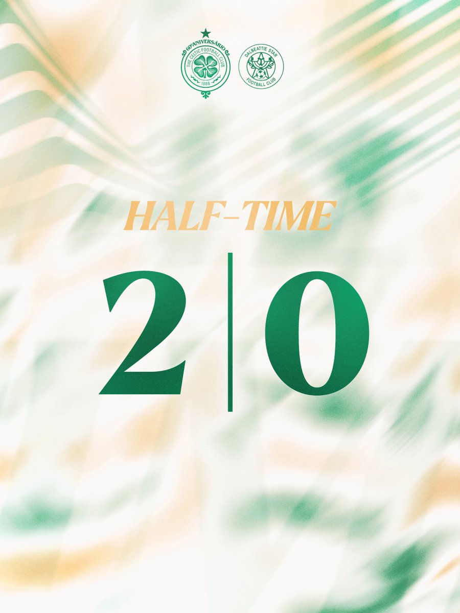 CelticFCB's tweet photo. Two ahead at the break thanks to goals from Lucas Clearie & Calvin Keenan โ๏ธ
#CELDAL |ย #CelticFC๐ https://t.co/cPzXrqVcjb