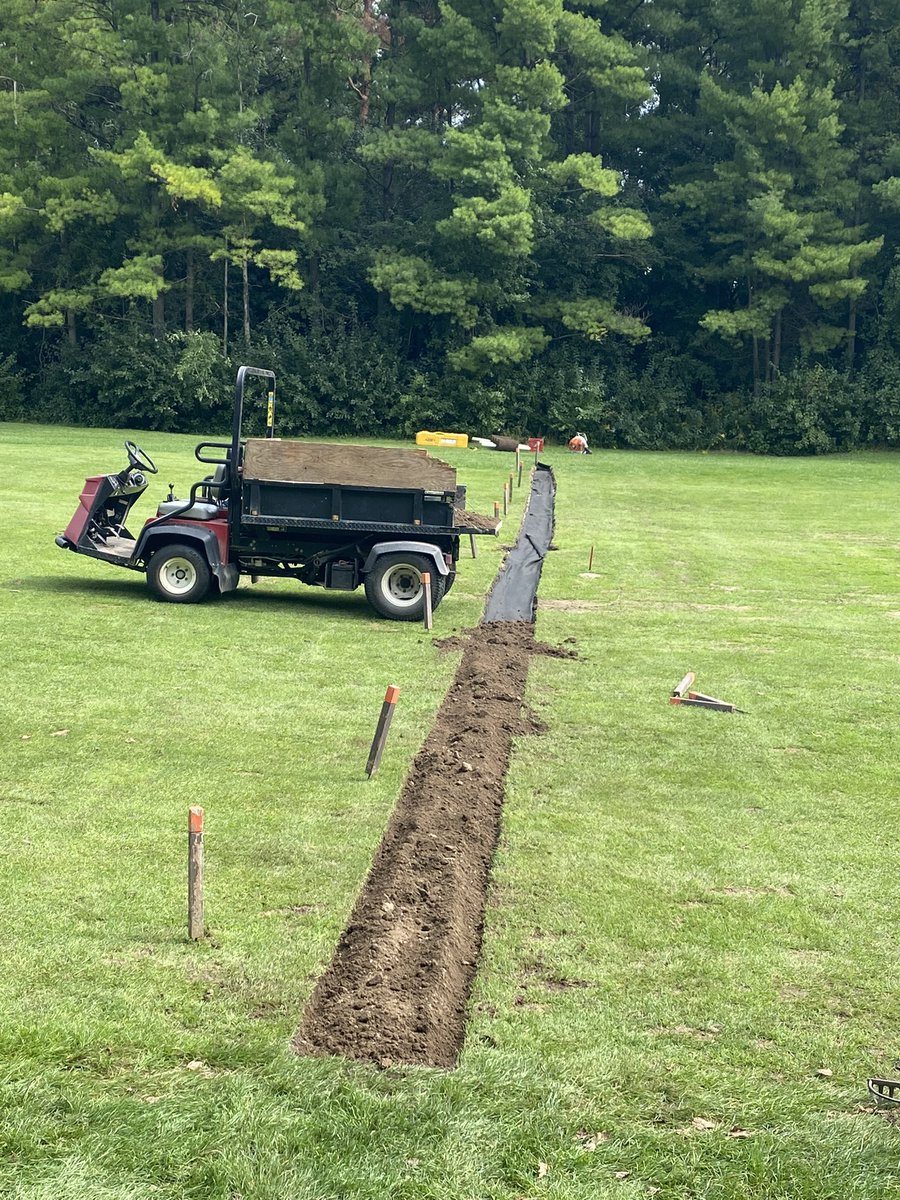 ryanarthur21's tweet photo. Not too shabby for a days work! A nice 85' drainage line installed into 11 fairway today! Should help to dry up the bottom 100 yards! @CobbleHillsGolf #alwaysimproving https://t.co/AnNISK74CT