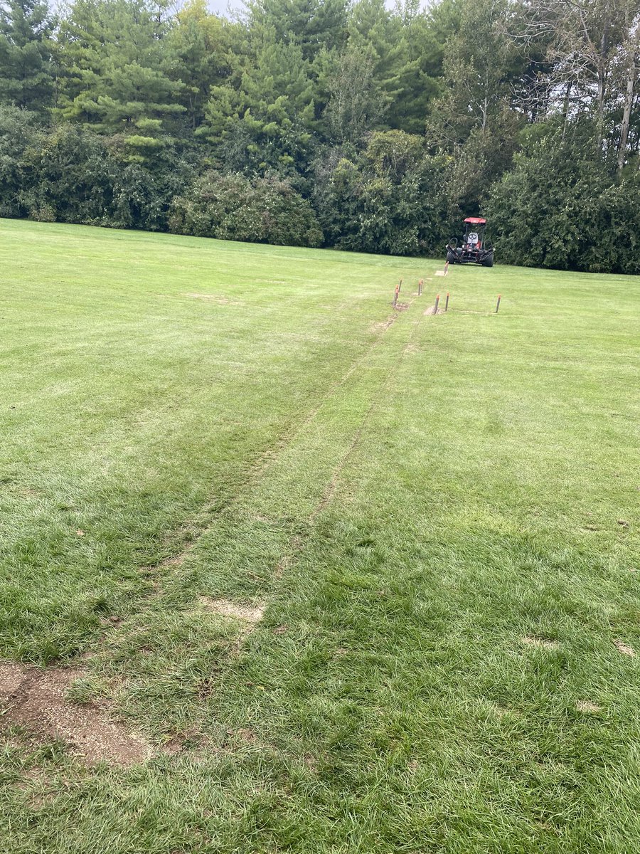 ryanarthur21's tweet photo. Not too shabby for a days work! A nice 85' drainage line installed into 11 fairway today! Should help to dry up the bottom 100 yards! @CobbleHillsGolf #alwaysimproving https://t.co/AnNISK74CT