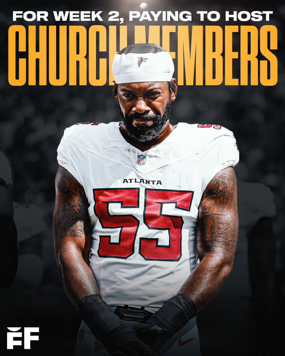 fballforeverhq's tweet photo. Falcons Pro-Bowl DE Za'Darius Smith, who's coming off a 2-sack game in Week 1, has paid ticket, transportation, and food fees to host his entire church family at Sunday’s home opener vs. Panthers to fulfill a request from his late mother 🙏 https://t.co/B61ozMlWHW