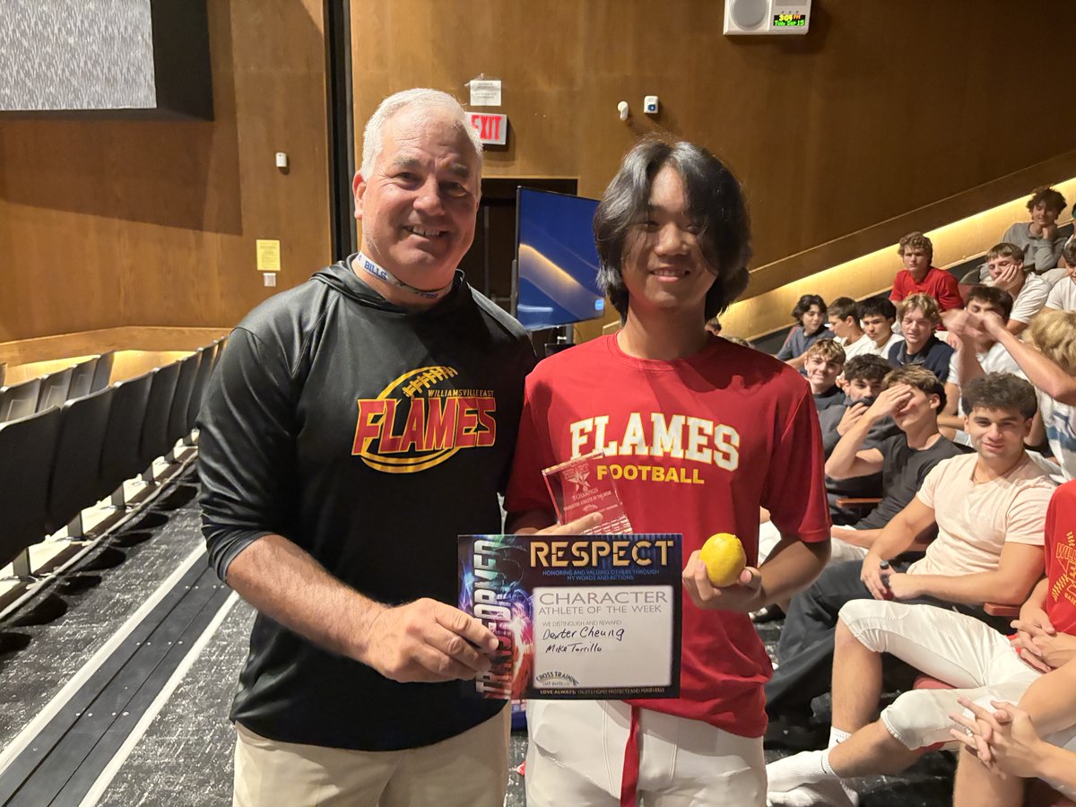 CrossTrainingA's tweet photo. Williamsville East Football the theme transformed character athlete of the week for respect congratulations. Love never fails. https://t.co/mT50RPagHK