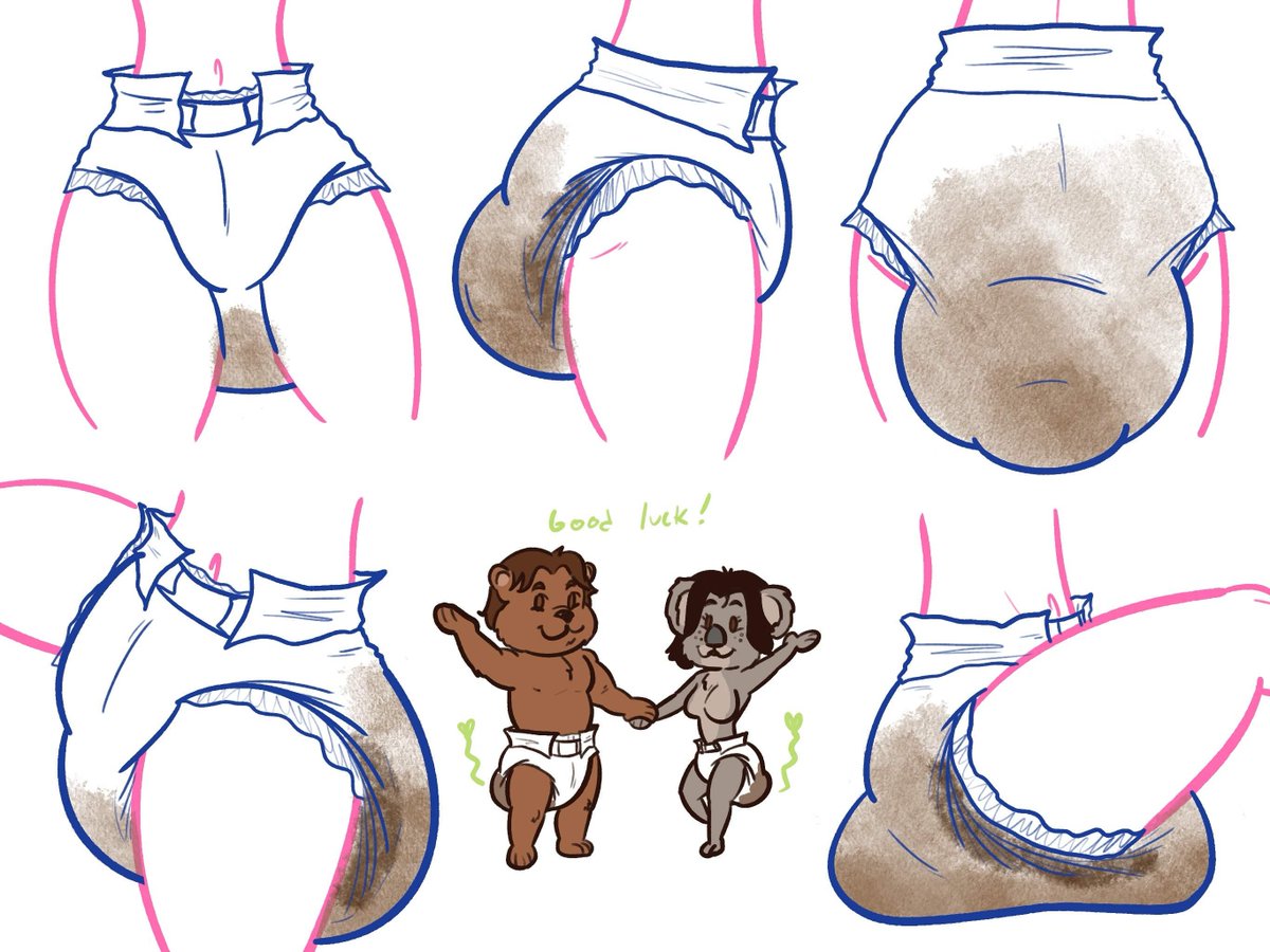CanvasNCrinkles's tweet photo. We were recently commissioned to make a tutorial on how we draw our messy diapers, so here's a quick and easy guide of what we accentuate and focus on when making plump, packed Pampers! Hopefully it helps! Bonus Doodle Included! 🐻💖🐨💝💩
#abdl #abdlart #diaper #tutorial https://t.co/wGPpKvVzcc