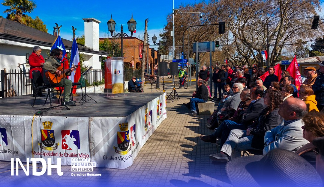 inddhh's tweet photo. #INDHÑuble participó de la conmemoración de los 53 años del cruel asesinato del entonces alcalde en ejercicio de Chillán, Ricardo Lagos Reyes, su esposa embarazada de ocho meses Sonia Alba Ojeda y Carlos Lagos Salinas, de 21 años. La actividad fue impulsada por la Municipalidad de Chillán Viejo, la Asociación por la Memoria y los Derechos Humanos de Ñuble y la familia.