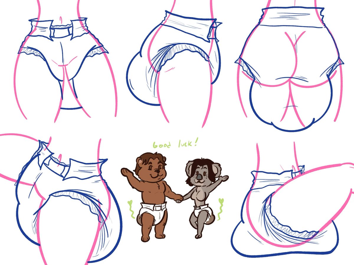 CanvasNCrinkles's tweet photo. We were recently commissioned to make a tutorial on how we draw our messy diapers, so here's a quick and easy guide of what we accentuate and focus on when making plump, packed Pampers! Hopefully it helps! Bonus Doodle Included! 🐻💖🐨💝💩
#abdl #abdlart #diaper #tutorial https://t.co/wGPpKvVzcc