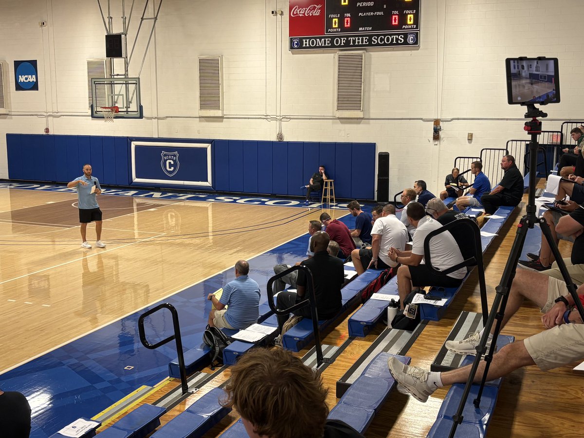 ScotsMBB's tweet photo. Covenant College Fall Coaching Clinic in the books. Thanks to all the coaches who came up the mountain before 🏀 season starts up! https://t.co/gvrF7aN67U