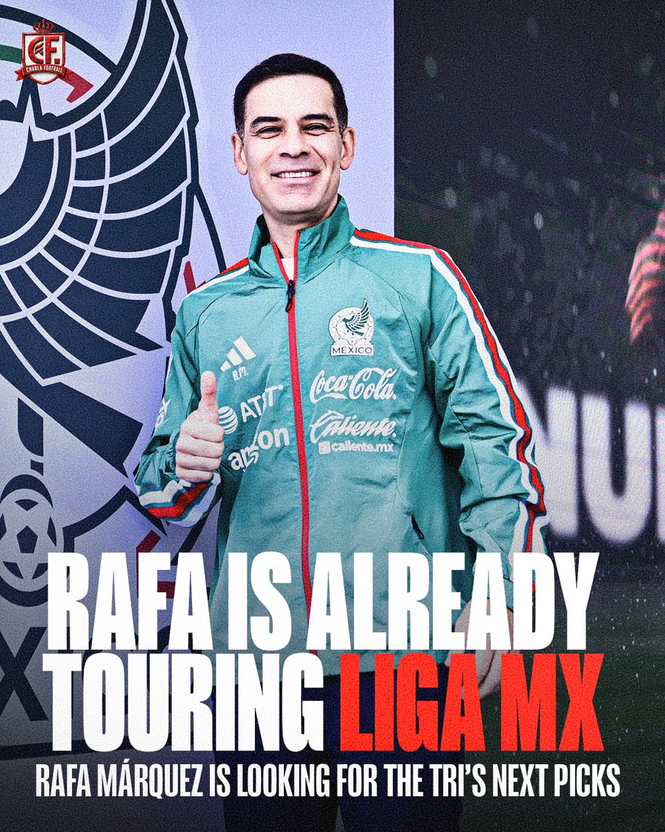 CharlaFtbl's tweet photo. 🇲🇽👑 RAFA MÁRQUEZ IS SCOUTING HIS TRI PICKS

Mexico’s new head coach has begun his Liga MX tour ahead of his first squad announcement. Rafa has visited Atlas, Chivas, Cruz Azul &amp; América, watching potential national-team players. 👀🔥

THE KAISER IS TAKING NOTES. 📝🇲🇽 https://t.co/rbirqAH00r