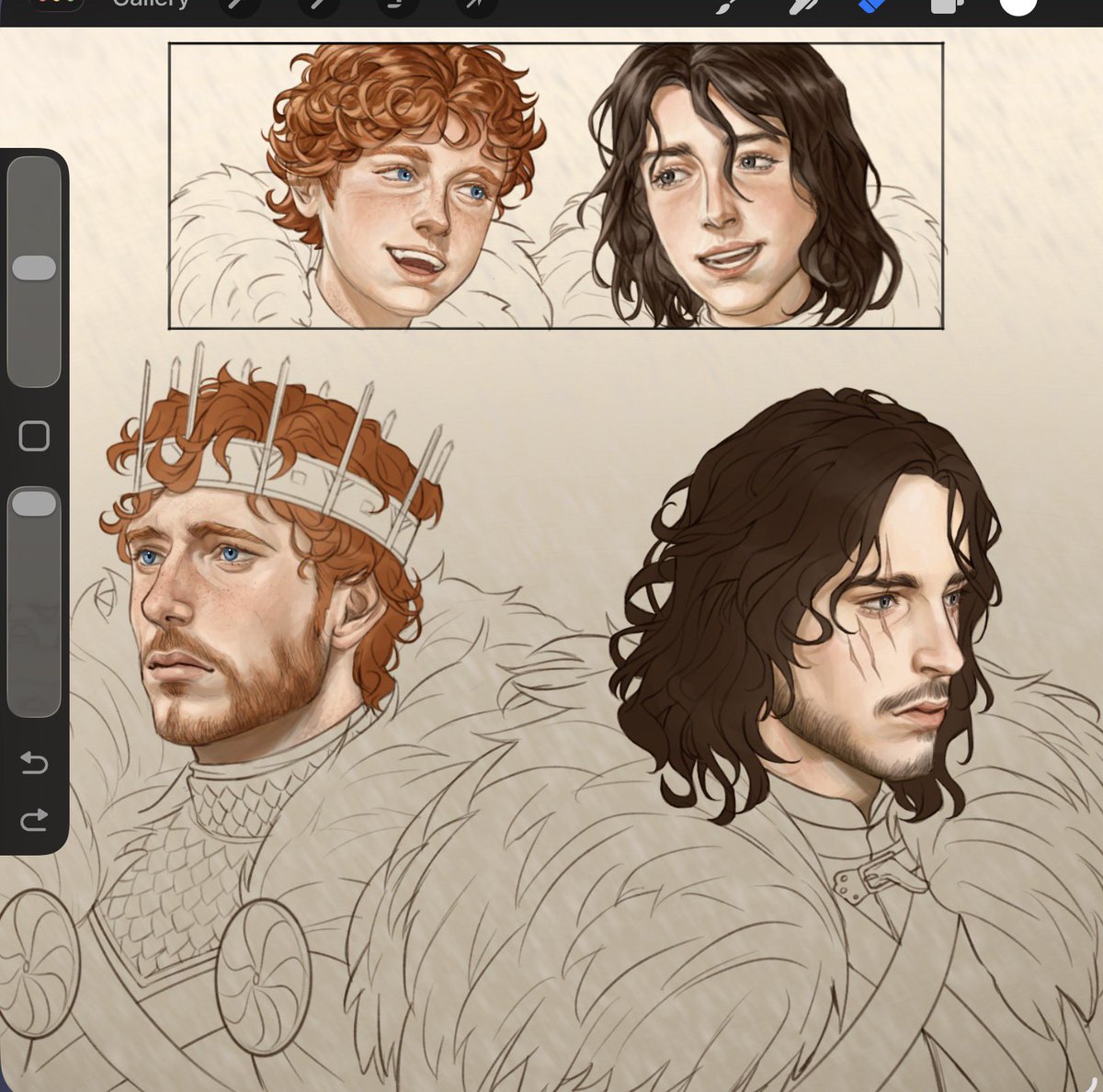B0schbutcooler's tweet photo. Stark Brothers wip #asoiaf https://t.co/XUBPDI1Hrn