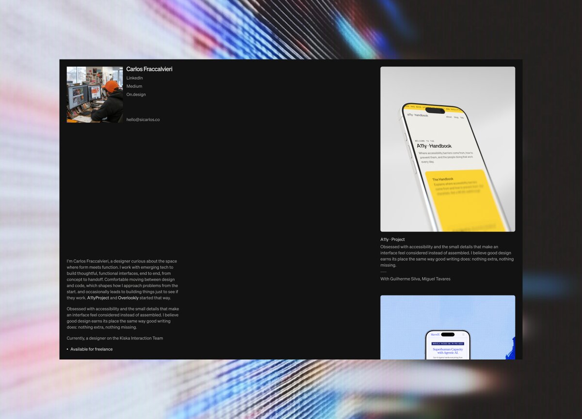 carlosfracc's tweet photo. New minimal portfolio layout https://t.co/6O52VYFLju