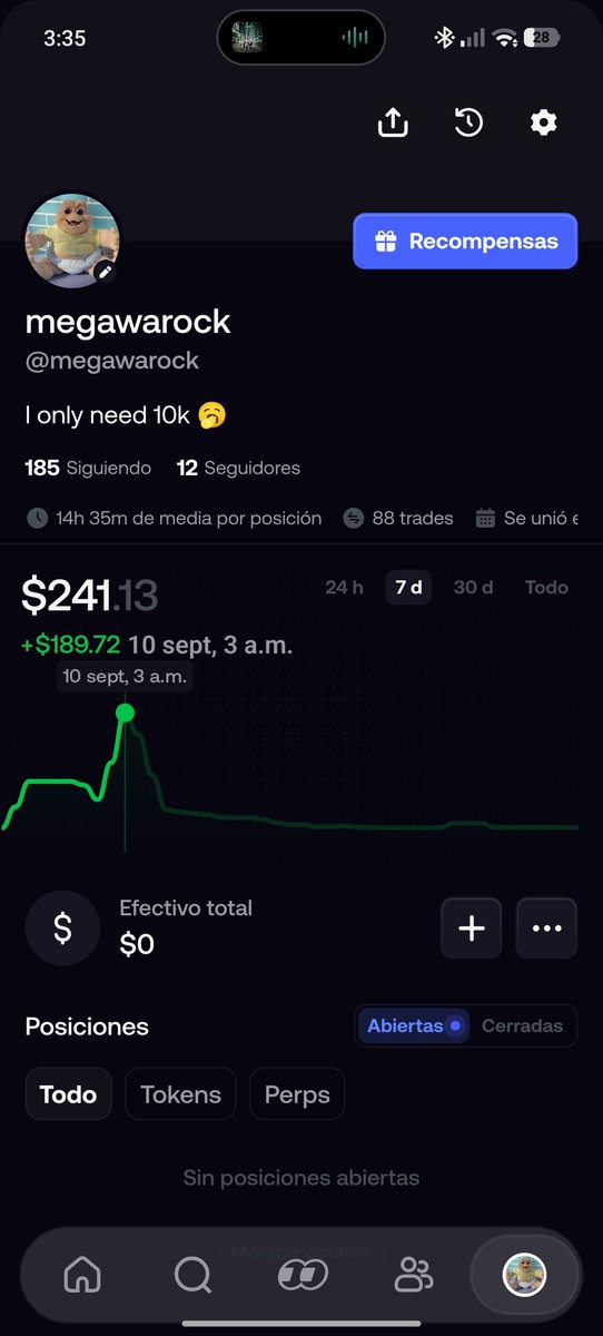 DavidRaydi's tweet photo. @iruletrenches We started well with only $10, I was learning but these are beginner mistakes, giving up is not an option 🙂‍↕️ https://t.co/BahG7HEXkl