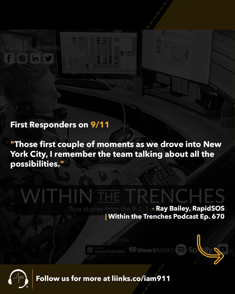 911podcast's tweet photo. When the World Stopped

Notable quotes from episode 670 featuring four powerful stories of reflection of 9/11. 

#quotes #firstresponders #911dispatch https://t.co/2RZul91KGV