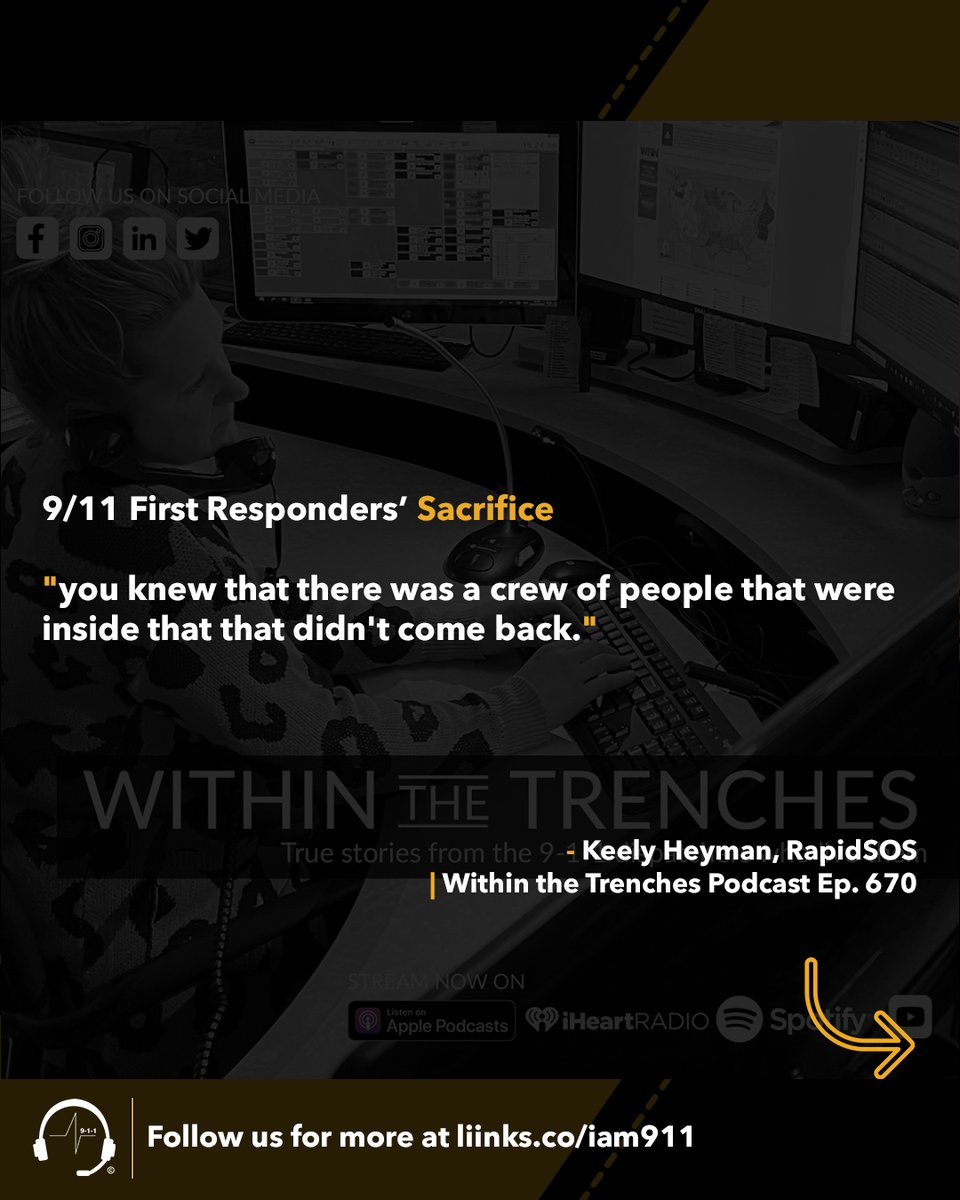 911podcast's tweet photo. When the World Stopped

Notable quotes from episode 670 featuring four powerful stories of reflection of 9/11. 

#quotes #firstresponders #911dispatch https://t.co/2RZul91KGV