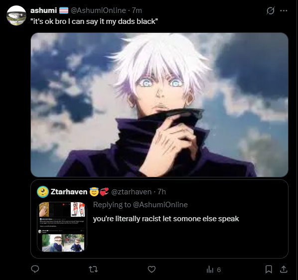 ztarhaven's tweet photo. I may be too woke but I think dictating what kind of mixed person can and can't say the N word is not a good stance to have https://t.co/V0A2mkucVL