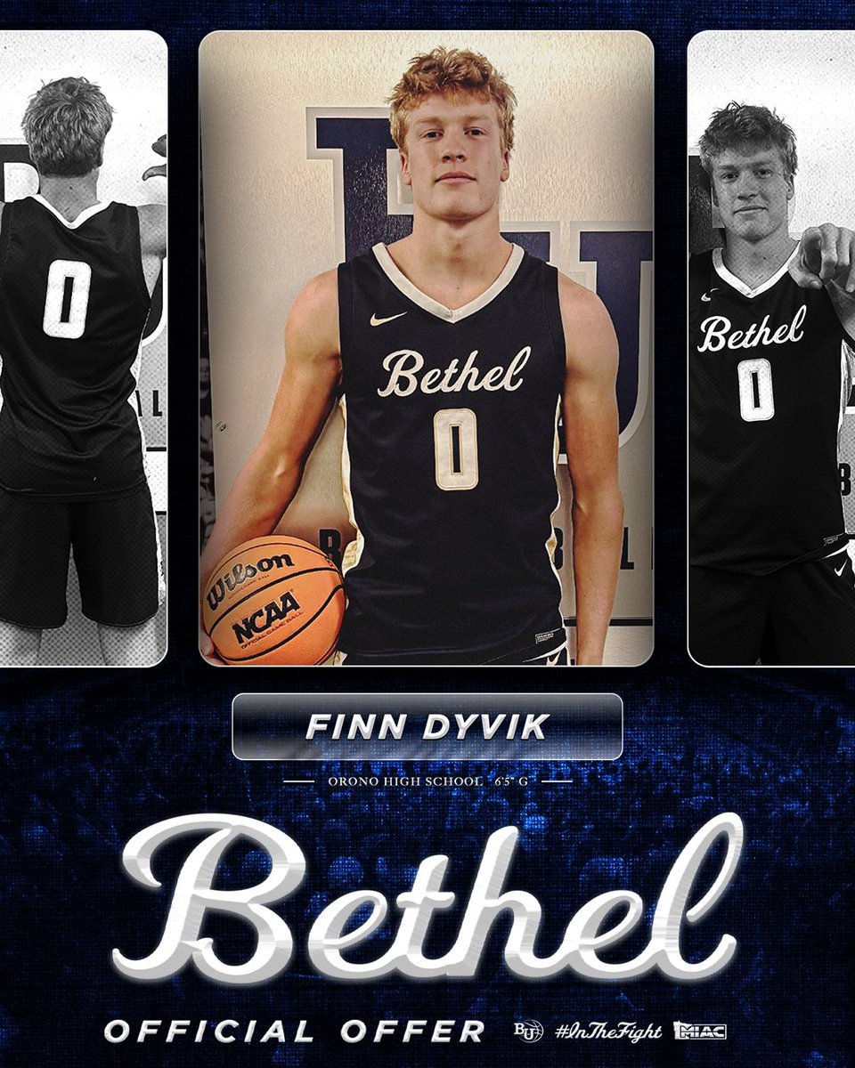 FinnDyvik's tweet photo. After a great visit with @CoachGabeMiller and @BethelRoyalsMBB, I’m extremely blessed to receive an offer from Bethel University! Thank you to the entire coaching staff for giving me this opportunity to play at the next level!

@TreytonCornell 
@barry_wohler 
@RyanJamesMN https://t.co/pDapYUJz20