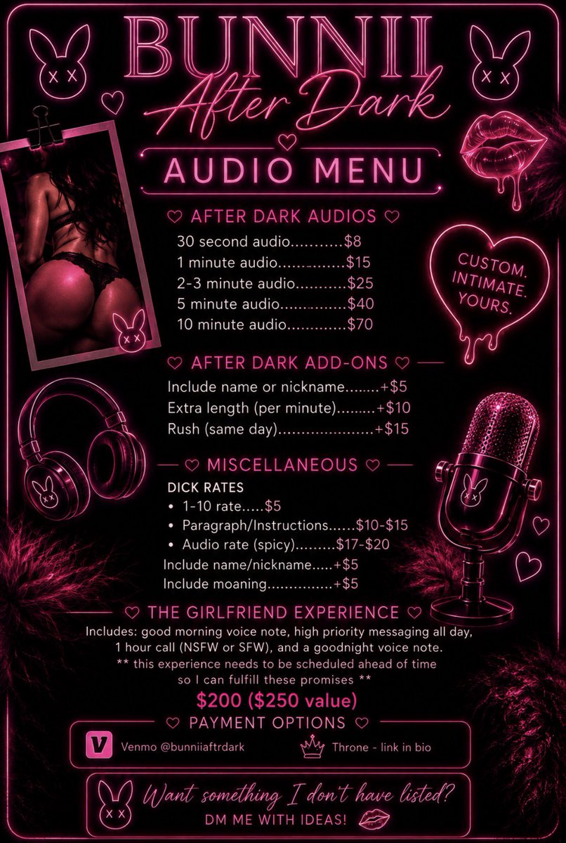 bunniiaftrdark's tweet photo. New menus just dropped ���� Same bunnii, new ways to spoil yourself. Come see what’s waiting for you after dark & maybe find something you can’t resist 💗
#newmenu #supportme #nsfw #buymycontent #nsfwaccount #nsfwmenu https://t.co/9upsJGM1G3