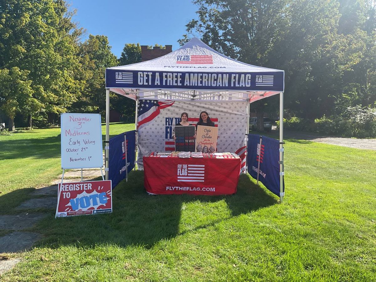 ReneeMcevilly's tweet photo. Celebrating National Voter Registration Day in Washington County NY!

Flying the Flag proudly and empowering the community.

#CheckYourVoterStatus
#PledgeToVote https://t.co/npcmrm3IxW